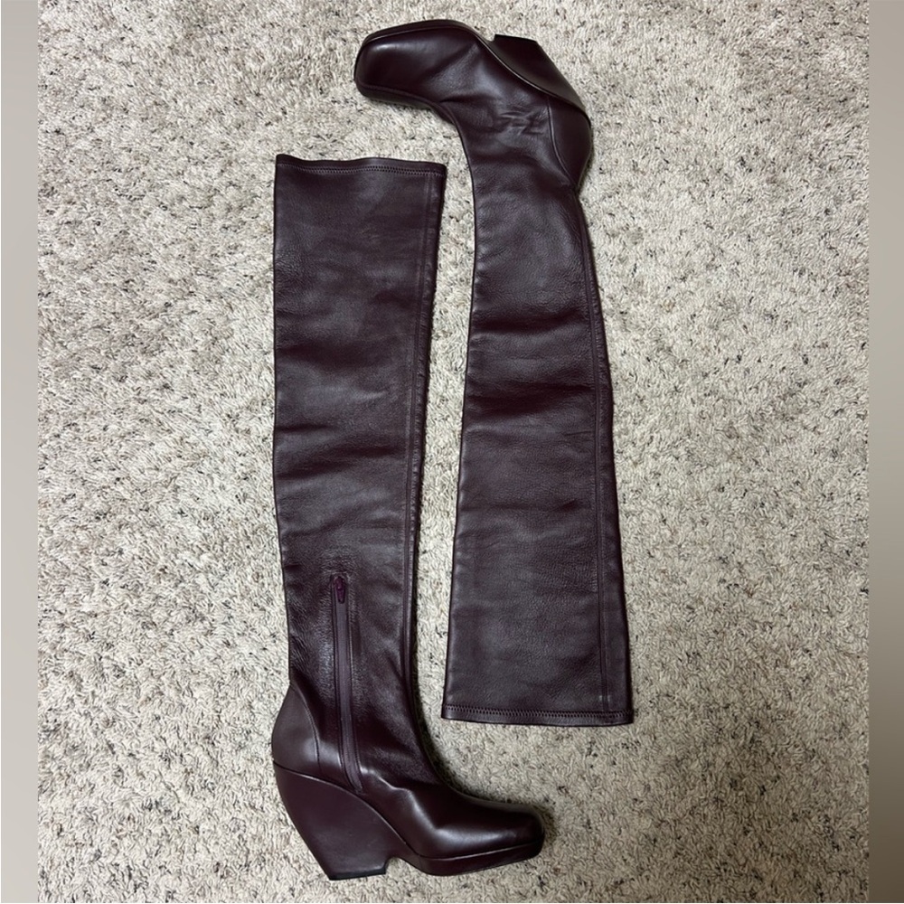 KHAITE Morgan over the knee burgundy boots - Picture 4 of 12
